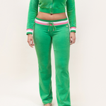 Pantalon jogging velours - matcha