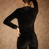 Veste capuche velours - noir