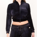 Veste velours col - noir