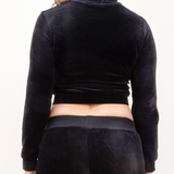 Veste velours col - noir