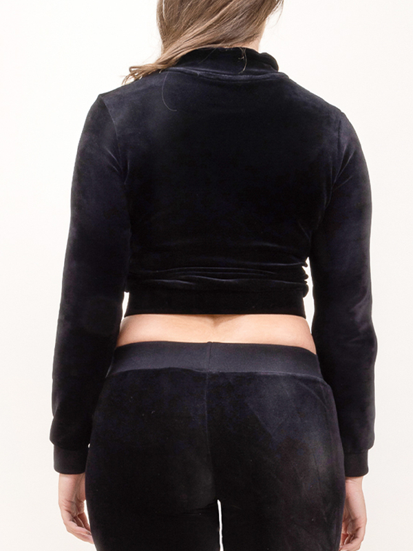 Veste velours col - noir