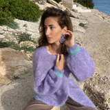 Cardigan court en mohair - Lila