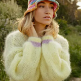 Cardigan long en mohair - Jaune
