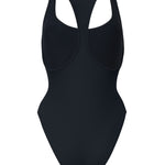 Photo détourée sur fond blanc du maillot de bain une pièce Marmi en noir, de dos