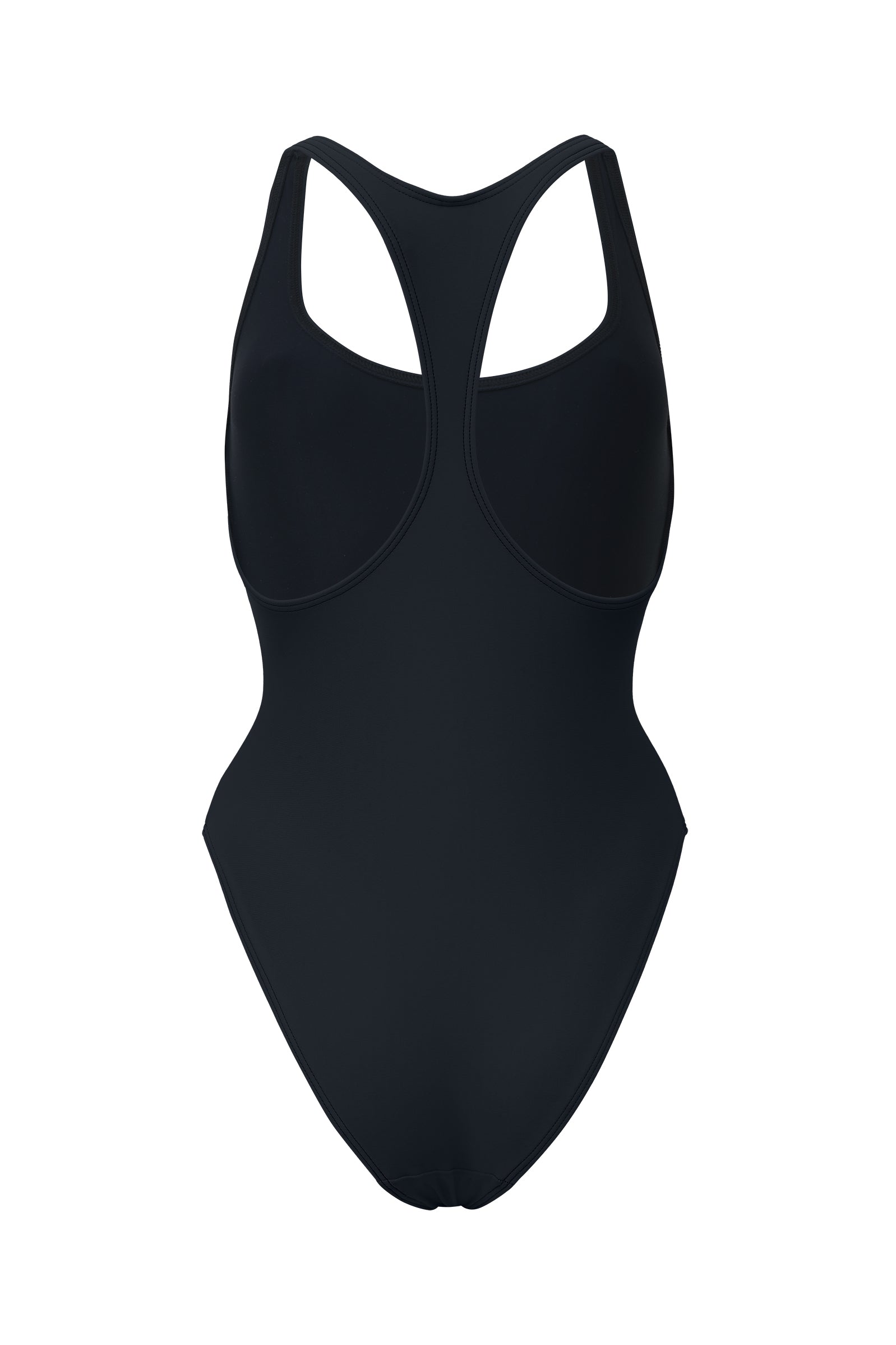 Photo détourée sur fond blanc du maillot de bain une pièce Marmi en noir, de dos
