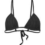 Photo détourée sur fond blanc du haut de maillot de bain Noto noir jacquard