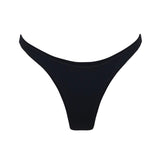 Photo détourée sur fond blanc du bas de maillot de bain Tanga en noir