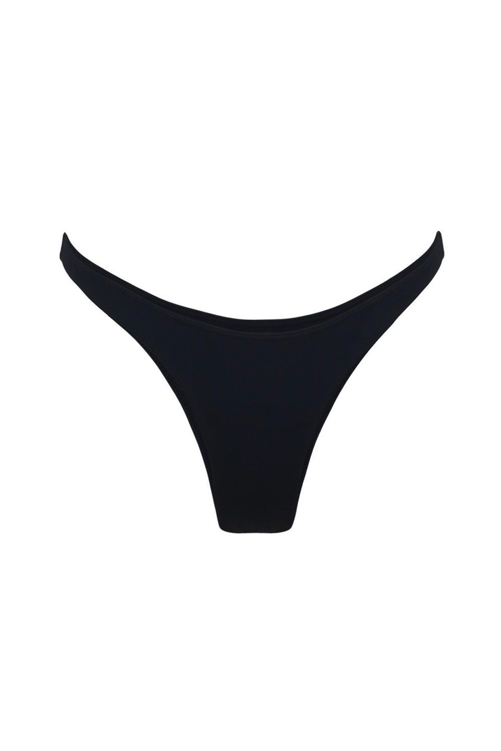Photo détourée sur fond blanc du bas de maillot de bain Tanga en noir