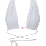 Photo détourée du haut de maillot de bain Batroun blanc jacquard