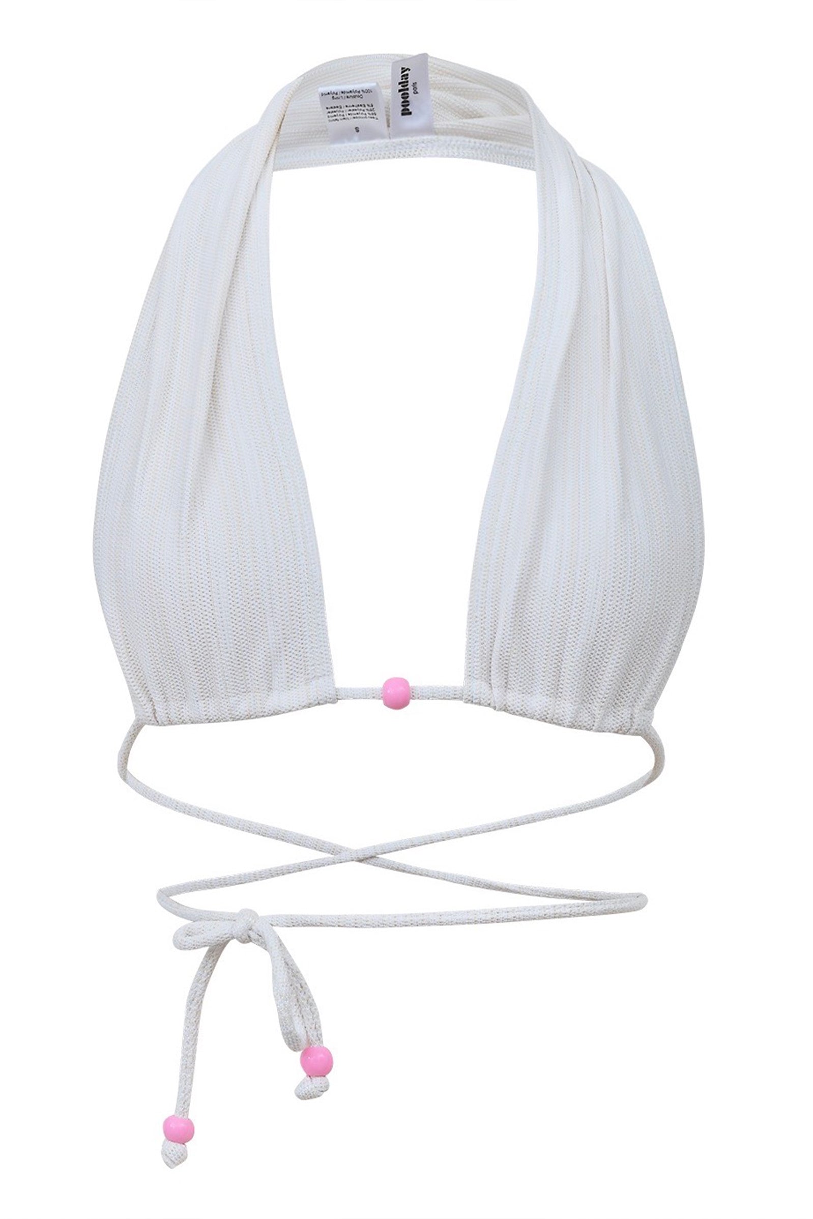 Photo détourée du haut de maillot de bain Batroun blanc jacquard