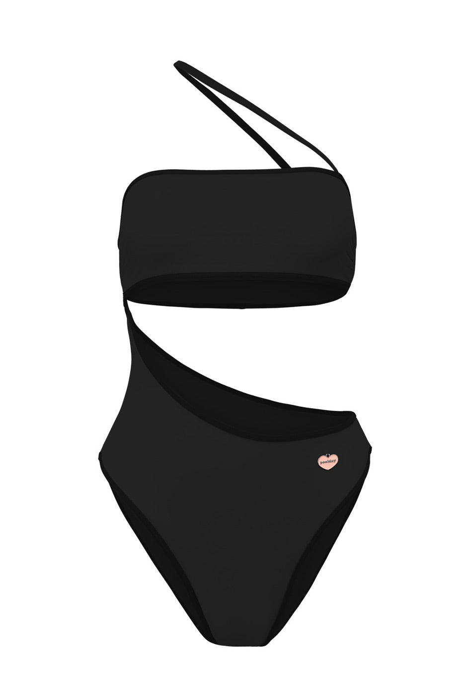 Photo détourée sur fond blanc du maillot de bain une pièce Capri noir