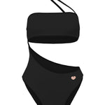 Photo détourée sur fond blanc du maillot de bain une pièce Capri noir