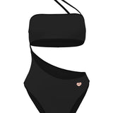 Photo détourée sur fond blanc du maillot de bain une pièce Capri noir