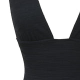 Photo rapprochée du maillot de bain une pièce Saltwhitstle noir jacquard