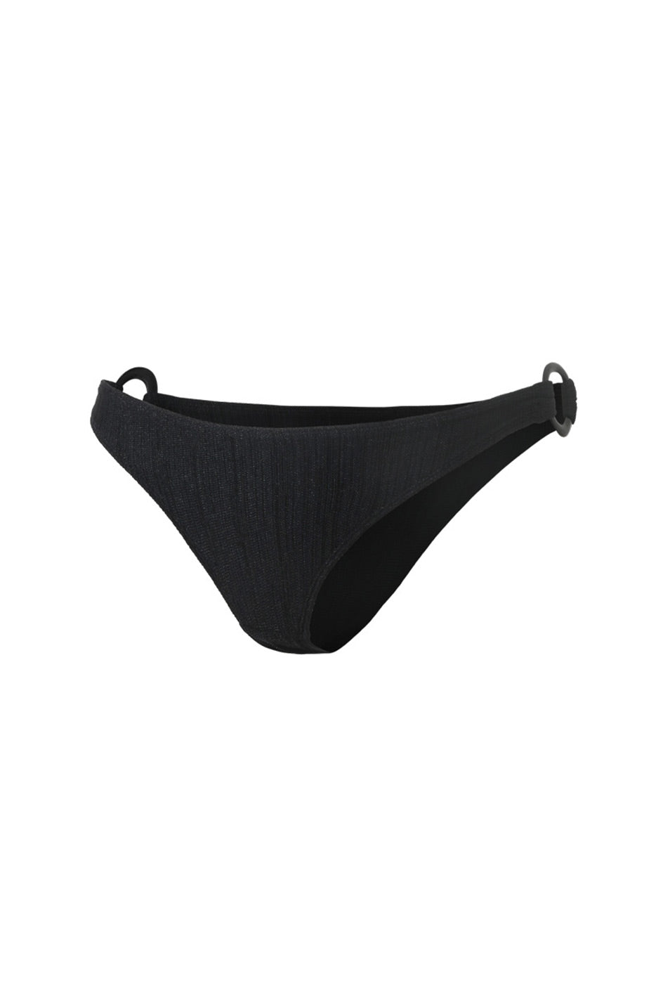 Photo détourée sur fond blanc du bas de maillot de bain Serena en noir jacquard
