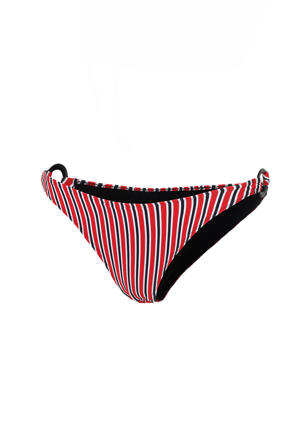 Photo détourée sur fond blanc du bas de maillot de bain Serena rouge rayé