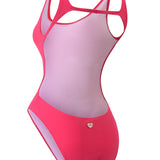 Photo détourée sur fond blanc du maillot de bain une pièce Sorrente fuschia, de dos