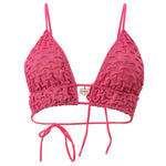 Photo détourée sur fond blanc du haut de maillot de bain Stromboli en fuschia waffle