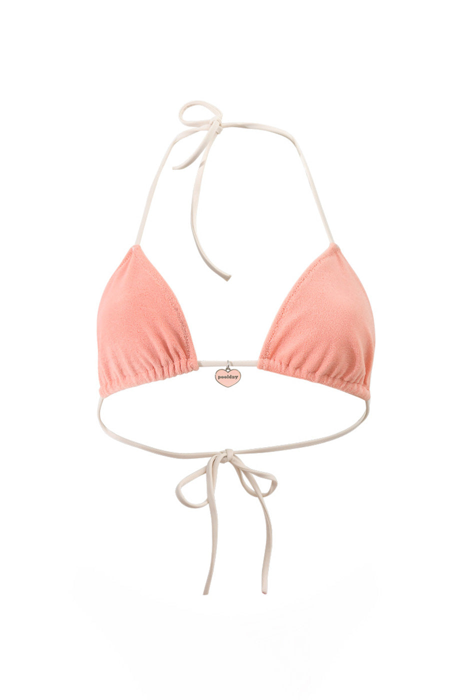 Photo détourée sur fond blanc du haut de maillot de bain Talita en beige et matière éponge.