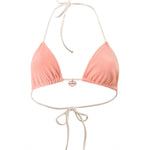 Photo détourée sur fond blanc du haut de maillot de bain Talita en beige et matière éponge.