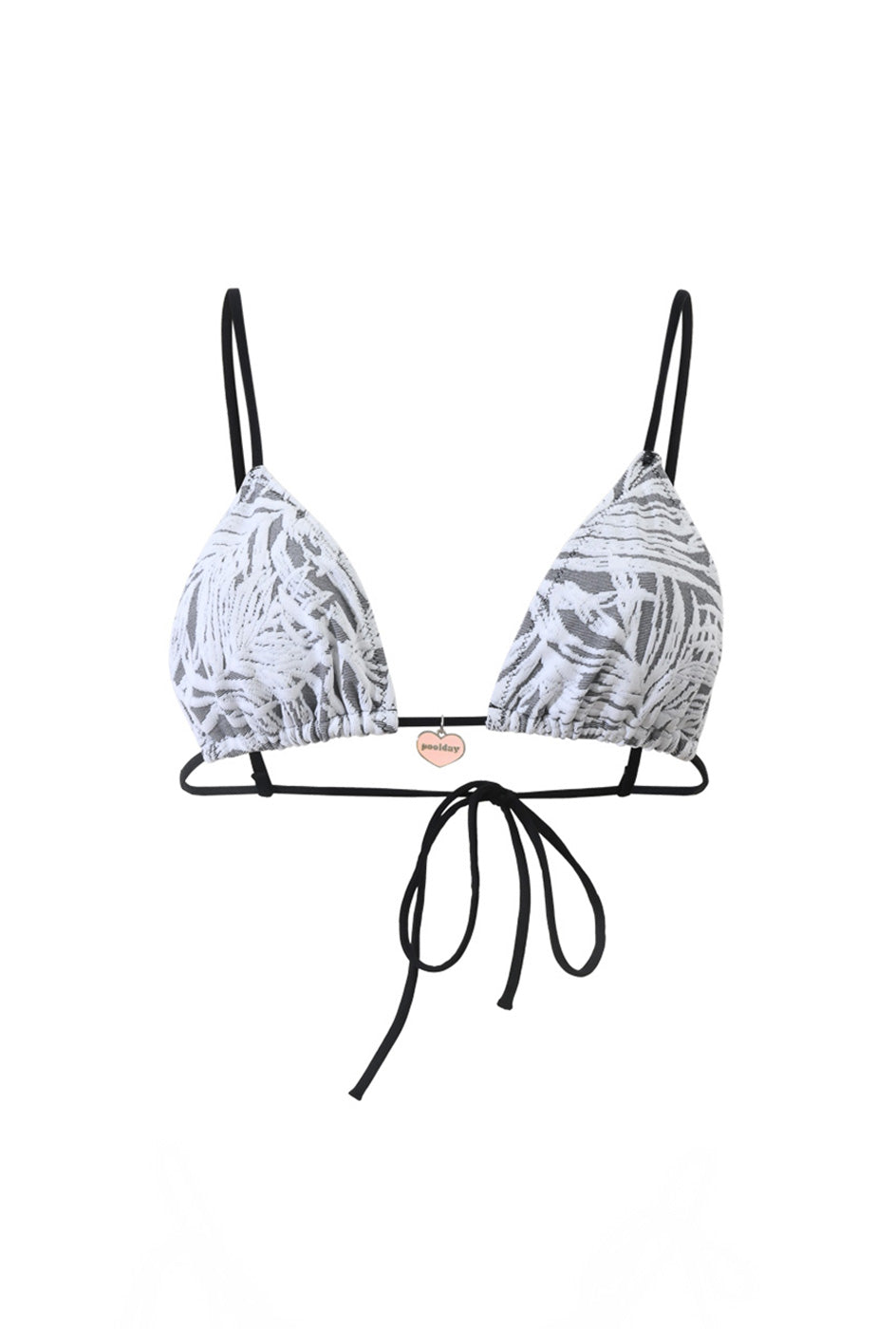 Photo détourée sur fond blanc du haut de maillot de bain Talita en palm jacquard