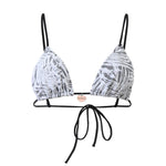 Photo détourée sur fond blanc du haut de maillot de bain Talita en palm jacquard