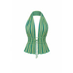 Top India - vert rayé