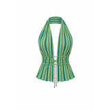 Top India - vert rayé