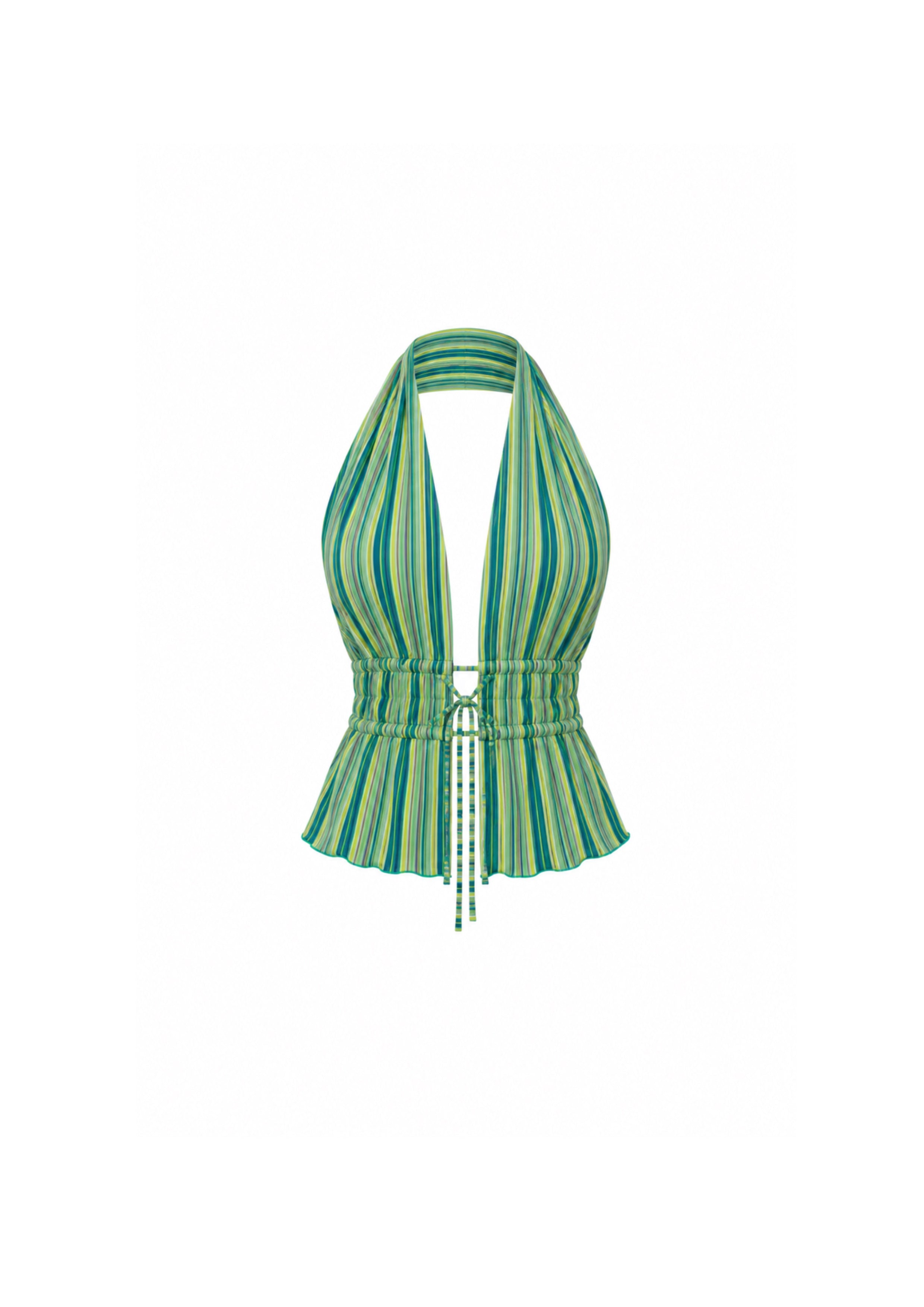 Top India - vert rayé