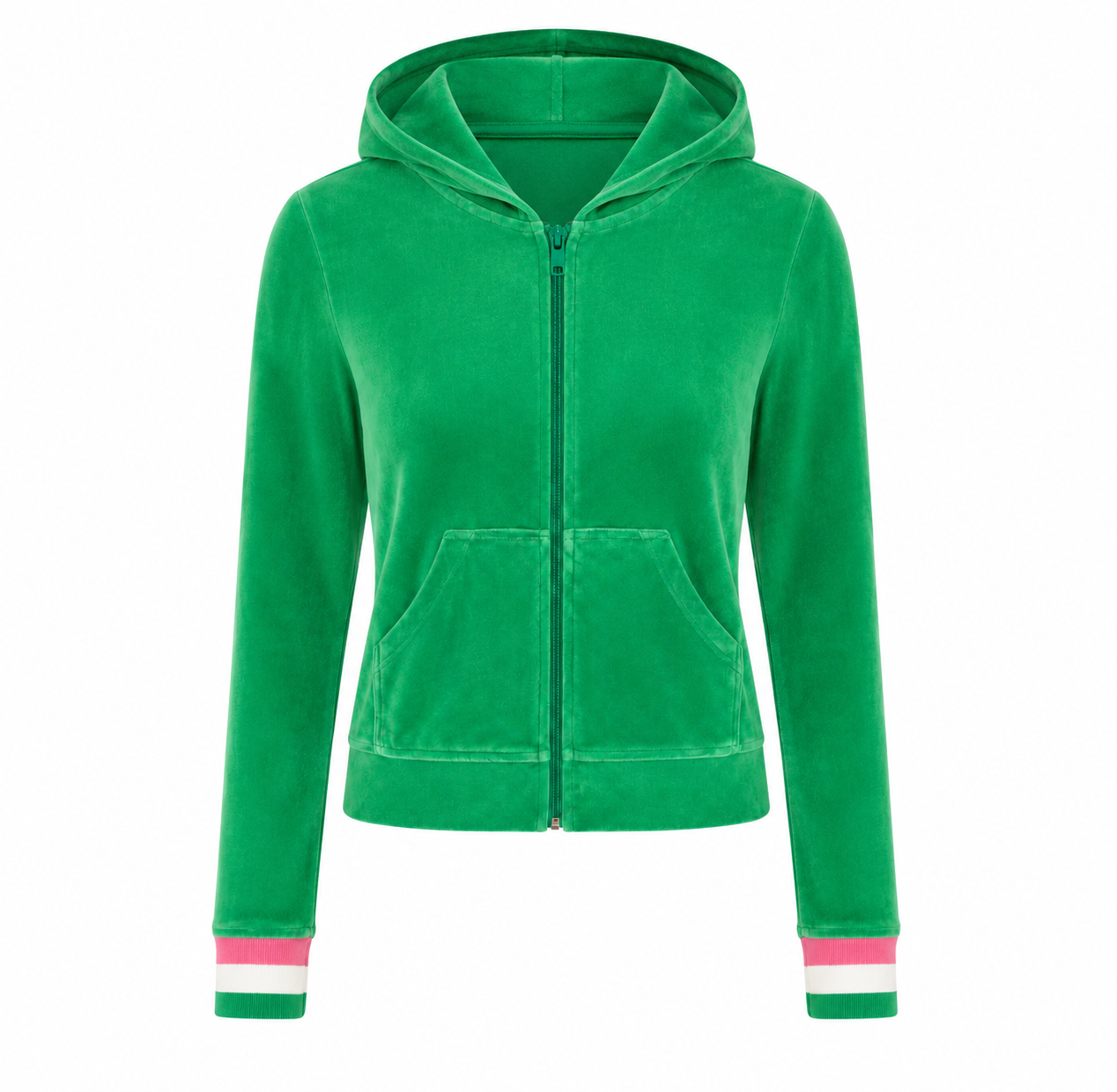 Veste Capuche Velours - Matcha