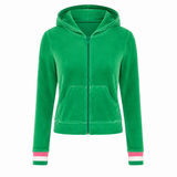 Veste Capuche Velours - Matcha