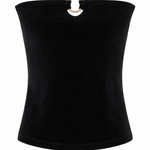 Top bustier - Velours Noir
