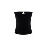 Top bustier - Velours Noir