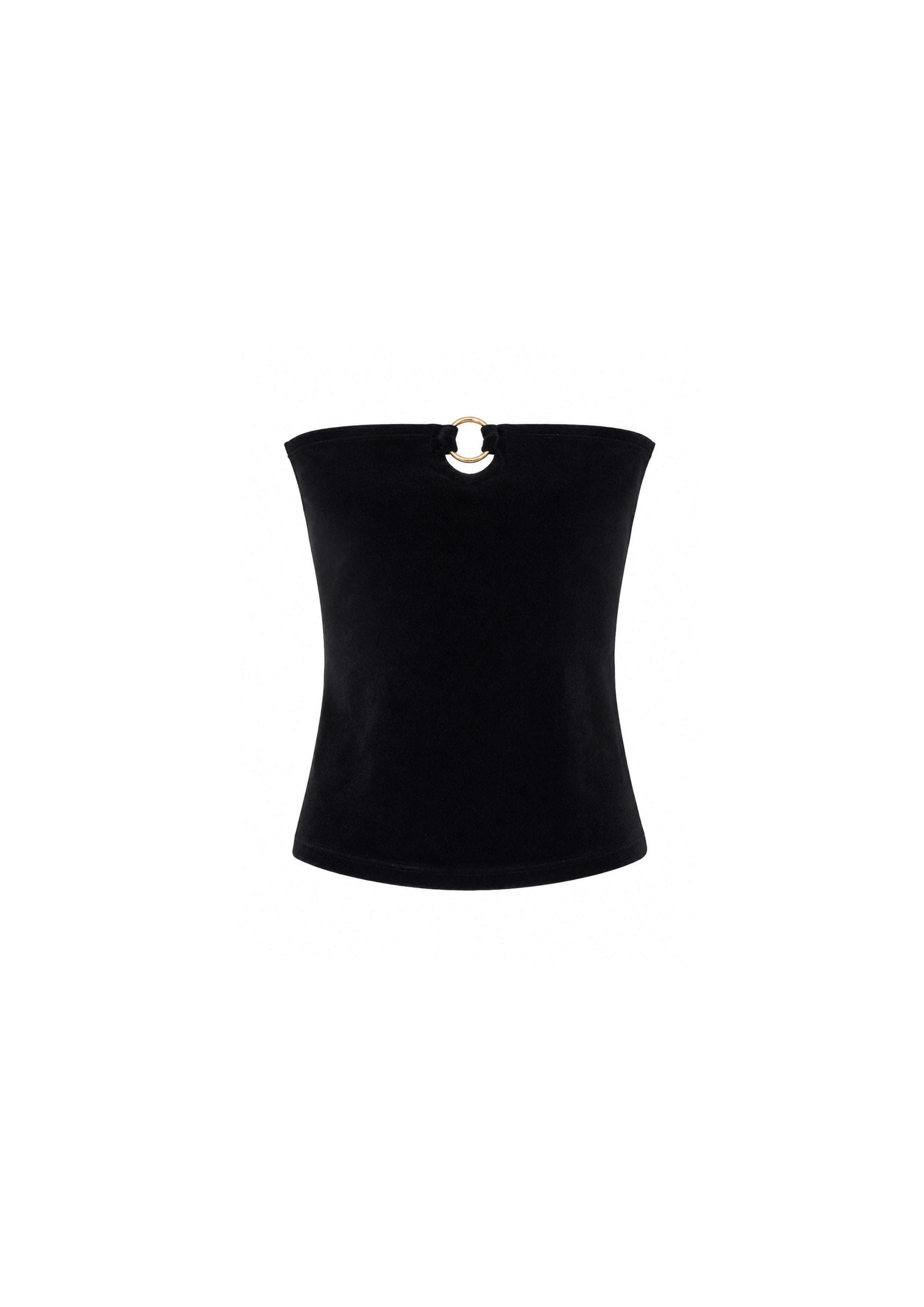 Top bustier - Velours Noir