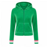 Veste Capuche Velours - Matcha