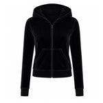 Veste Capuche Velours - Noir