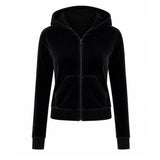 Veste Capuche Velours - Noir