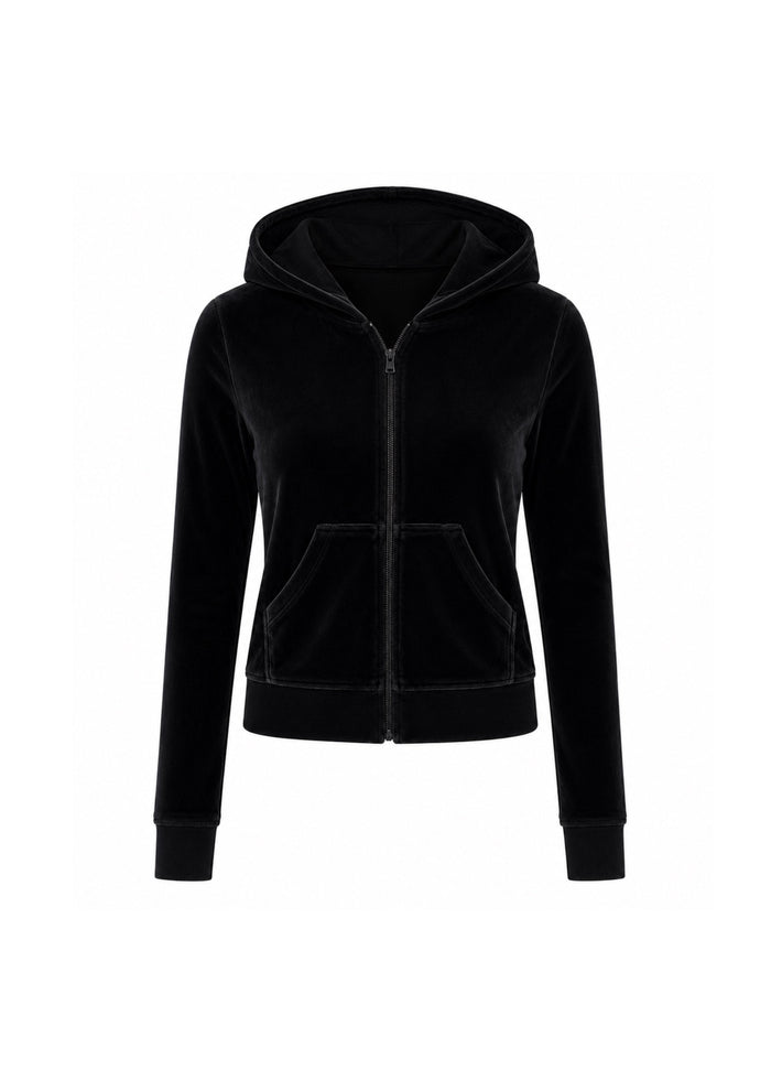 Veste Capuche Velours - Noir