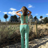 Pantalon Paola - Vert rayé