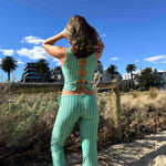 Pantalon Paola - Vert rayé