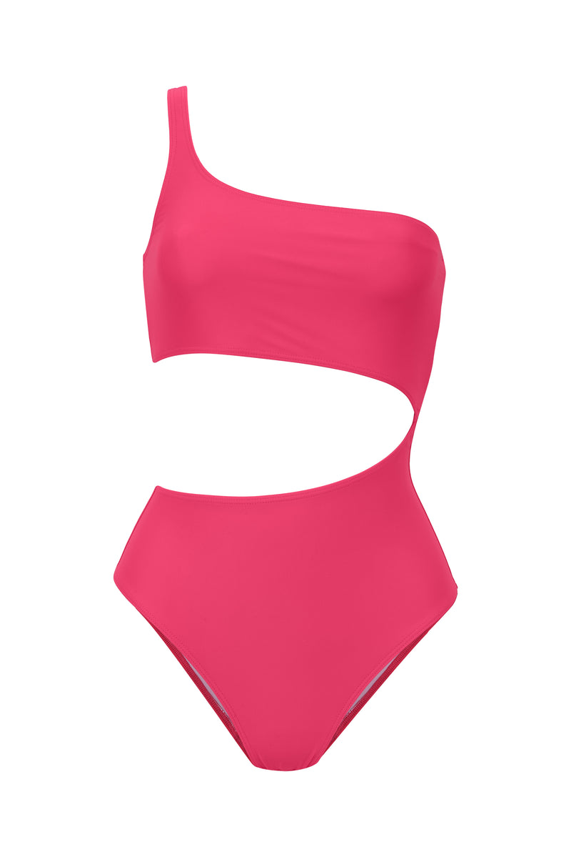 Photo détourée sur fond blanc du maillot de bain une pièce Cefalù rose saphire