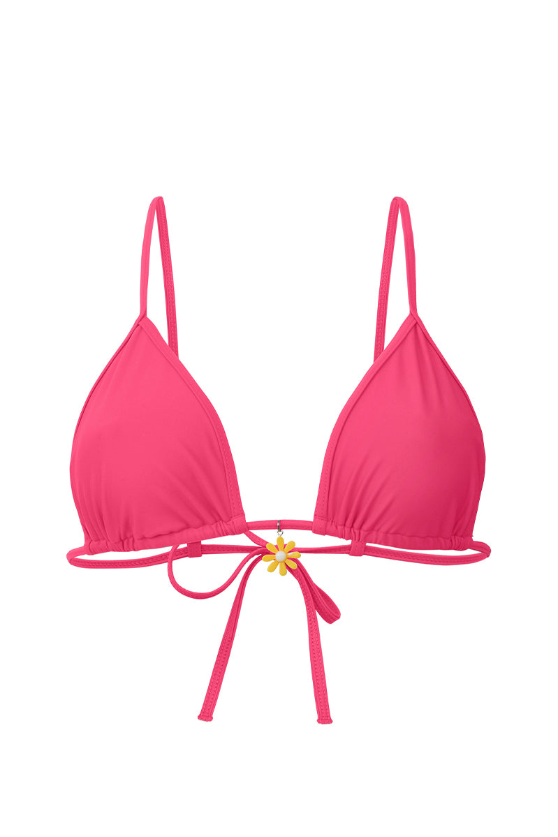 Photo détourée sur fond blanc du haut de maillot de bain Noto fuschia