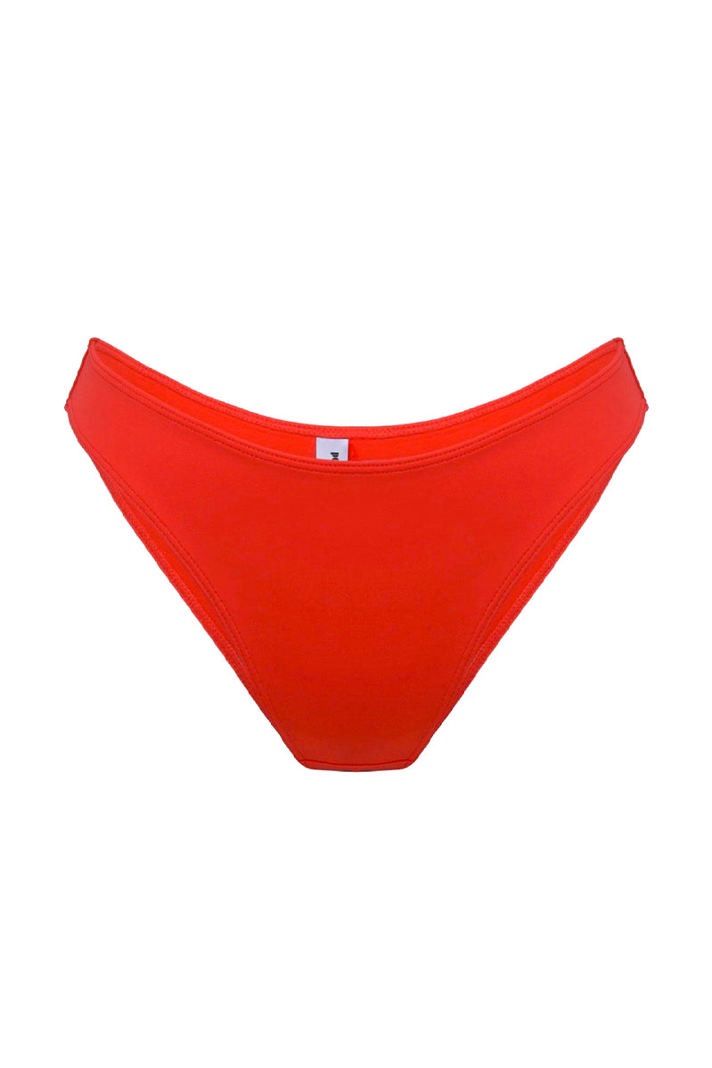 Photo détourée sur fond blanc du bas de maillot de bain Twin Palm rouge