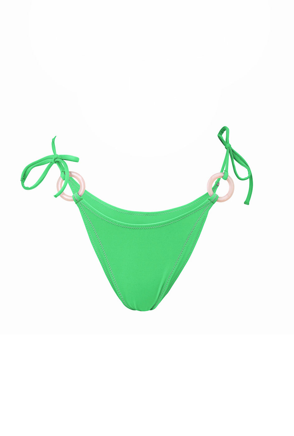 Photo détourée sur fond blanc de face du bas de maillot de bain Lido couleur matcha et blush