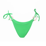 Photo détourée sur fond blanc de face du bas de maillot de bain Lido couleur matcha et blush