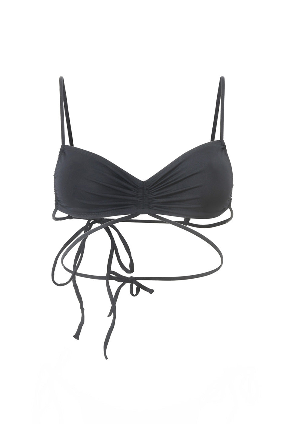 Photo détourée sur fond blanc du haut de maillot de bain Remini noir