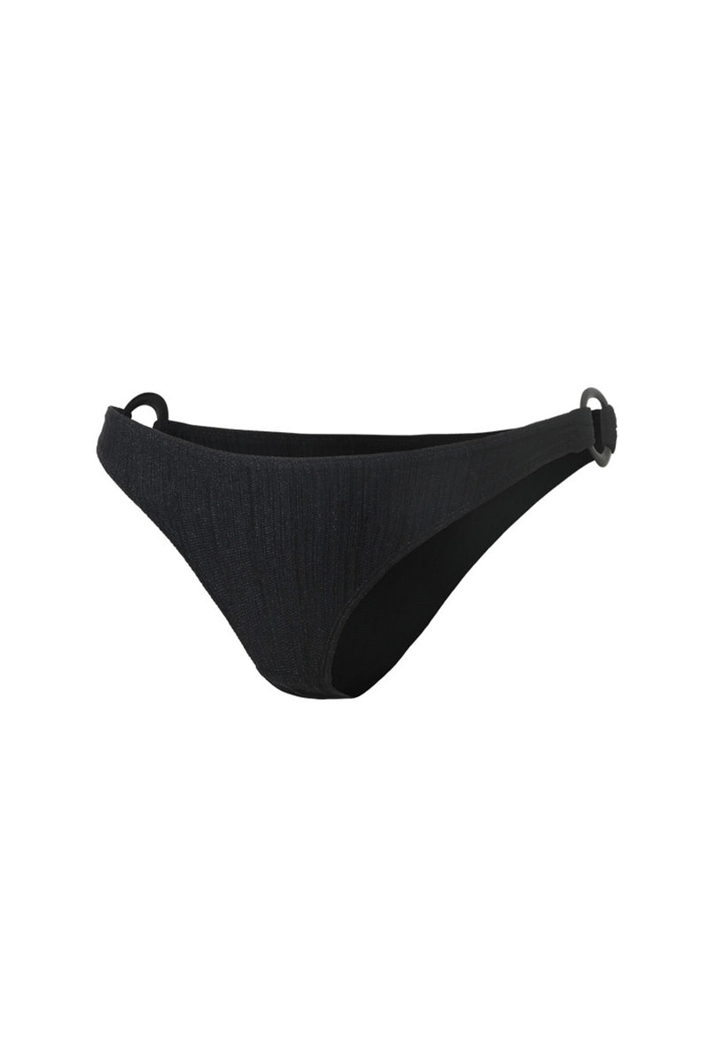 Photo détourée sur fond blanc du bas de maillot de bain Serena en noir jacquard