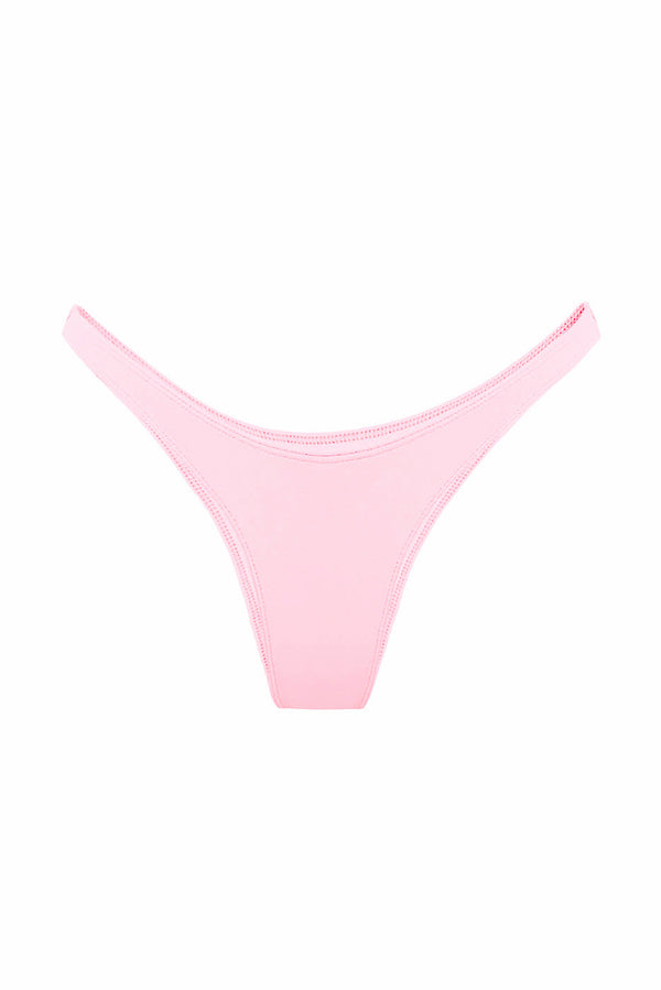 Photo détourée sur fond blanc du bas de maillot de bain Tanga en rose blush.