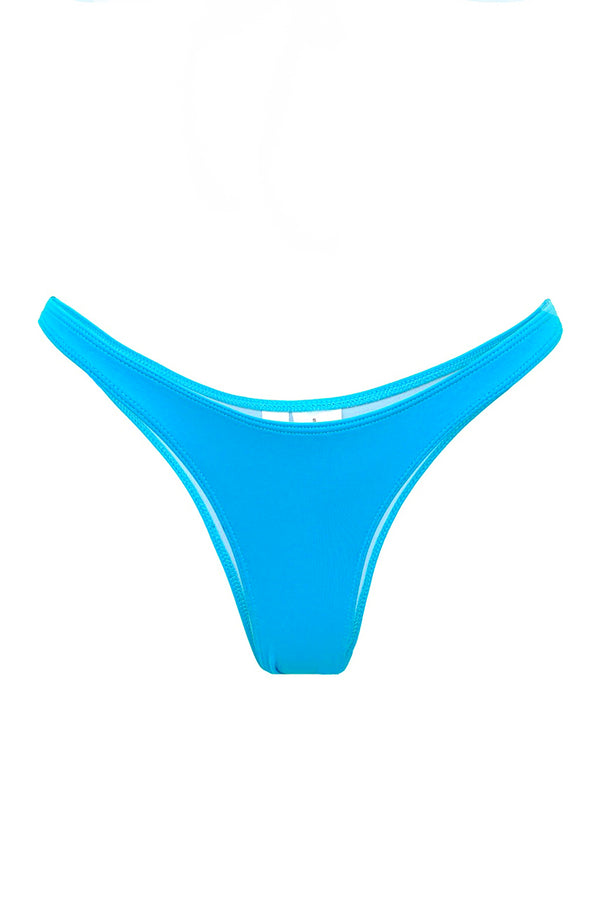 Photo détourée sur fond blanc du bas de maillot de bain Tanga en bleu turquoise
